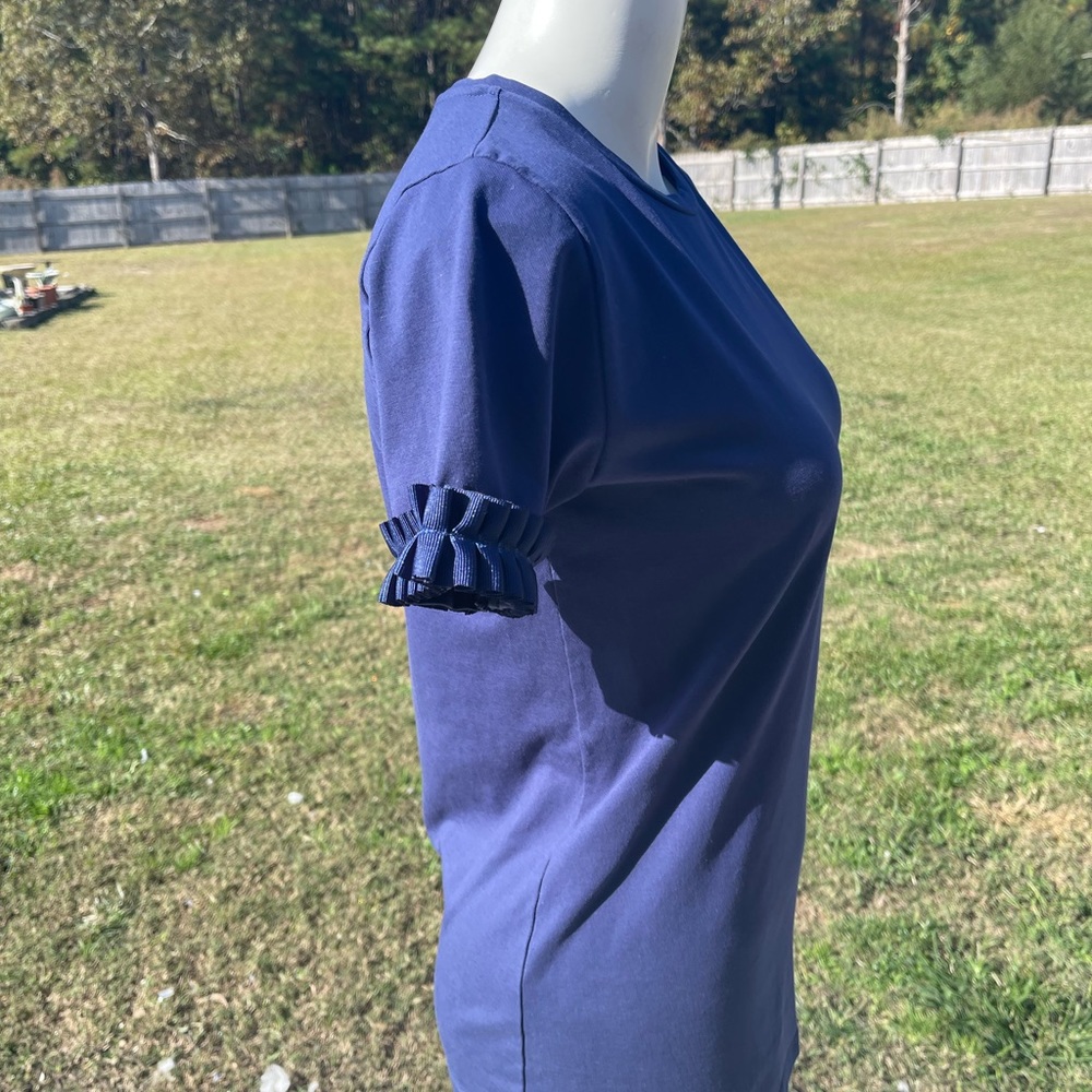 Vineyard Vines Extra Small Solid Navy Pleated Ruf… - image 6